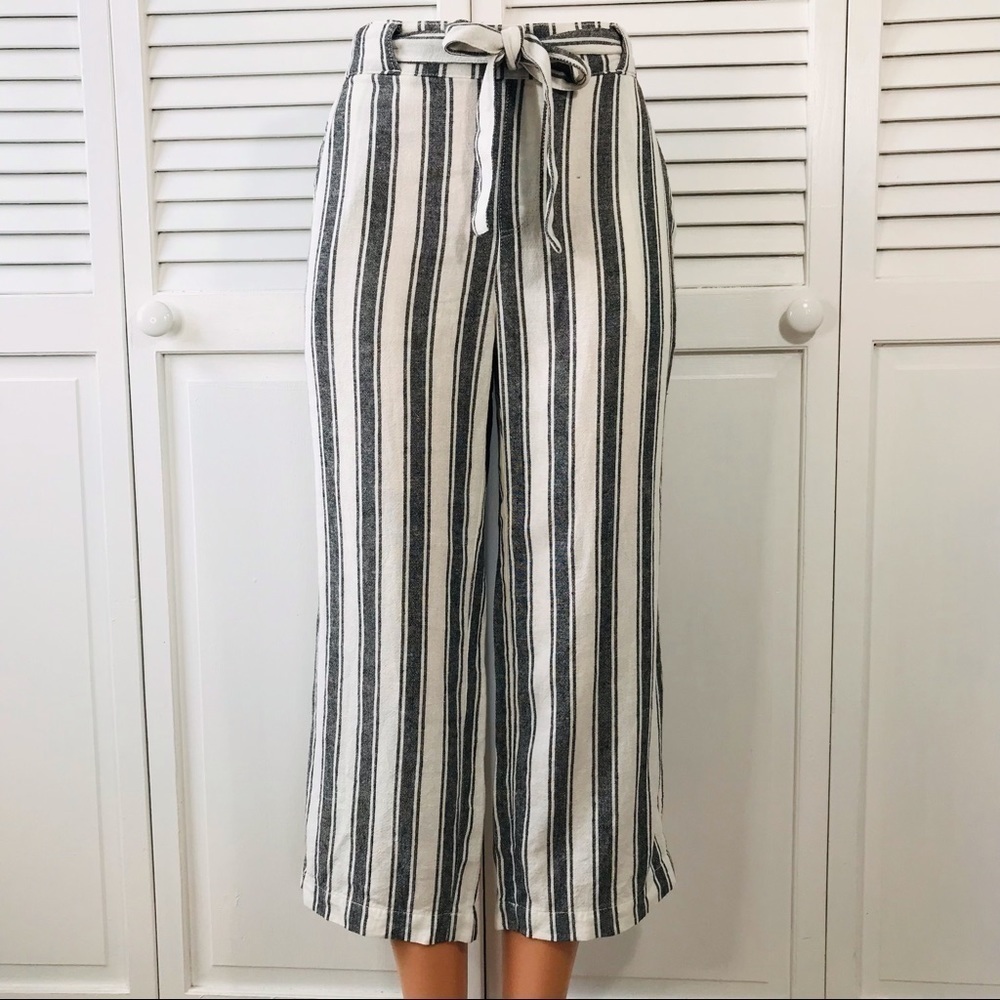 New Sanctuary Black Tire Stripe Tunnel Wide Leg Pants Size Small